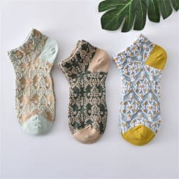 3 Pairs / Lot New Chic Women's Kawaii Cute Summer Fashion Ethnic Lolita Flower Retro Socks Dropship