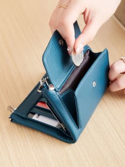 Women's Wallet PU Leather Short Double Zippered Wallet Simple Solid Color Large Capacity Credit Card Holder Bag With Coin Pocket