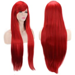 32" 80cm Long Straight Anime Fashion Women's Cosplay Party Wig Heat Resistant Synthetic Hair Wigs Costume