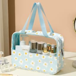Women's Cosmetic Bag 3pcs Set Translucent Makeup Bag Large-Capacity Bath Wash Bags Travel Essentials Organizer for Cosmetics