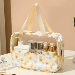 Women's Cosmetic Bag 3pcs Set Translucent Makeup Bag Large-Capacity Bath Wash Bags Travel Essentials Organizer for Cosmetics