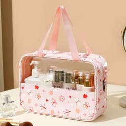 Women's Cosmetic Bag 3pcs Set Translucent Makeup Bag Large-Capacity Bath Wash Bags Travel Essentials Organizer for Cosmetics