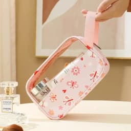 Women's Cosmetic Bag 3pcs Set Translucent Makeup Bag Large-Capacity Bath Wash Bags Travel Essentials Organizer for Cosmetics