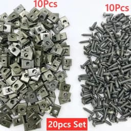100Pcs-10Pc Mixed Car Metal Screw Tapping Fastener Clip U-Type Clip with Screw Anti-rust Protection Clip Screw Buckle Iron Sheet