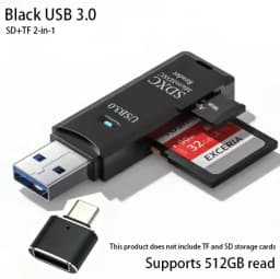 2-in-1 Multi Functional USB 3.0 Card ReaderMiniSD TFMemoryCardReaderUSBFlashDrive CardreaderAdapter For PCLaptops Accessories
