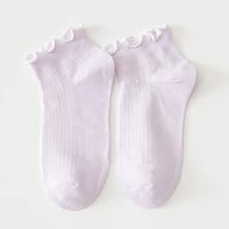 5Pairs Women's Frill Trim Sock Solid Sweet Japanese Style Short Socks Soft & Lightweight Comfortable Breathable Low Cut Sox