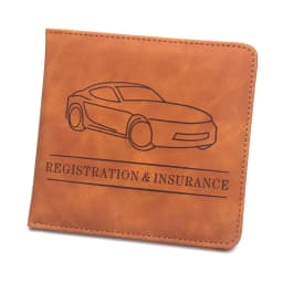 Car Registration,Driver's License and Insurance Card Holder - Leather Vehicle Glove Box Automobile Documents Paperwork Organizer