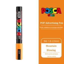 UNI PC 1M/3M/5M Posca Paint Marker Pen All Colors Water-based Pen Japan Mitsubishi Stationery DIY Painting Graffiti Art Supplies
