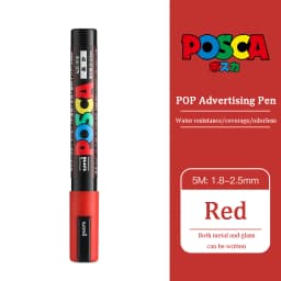 UNI PC 1M/3M/5M Posca Paint Marker Pen All Colors Water-based Pen Japan Mitsubishi Stationery DIY Painting Graffiti Art Supplies