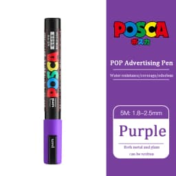 UNI PC 1M/3M/5M Posca Paint Marker Pen All Colors Water-based Pen Japan Mitsubishi Stationery DIY Painting Graffiti Art Supplies