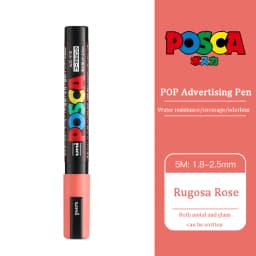 UNI PC 1M/3M/5M Posca Paint Marker Pen All Colors Water-based Pen Japan Mitsubishi Stationery DIY Painting Graffiti Art Supplies