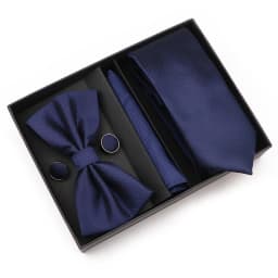 New Style Tie Set Solid Color Plaid Pink Purple Yellow Necktie Bowtie Cufflink Brooch For Groom Wedding Party Gift Box Accessory