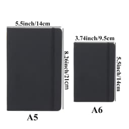 A5/A6 Business Strap Notebook 160 page 80gsm Student Stationery Notepad Hand Account Book Black Notebook Hard Cover Planner