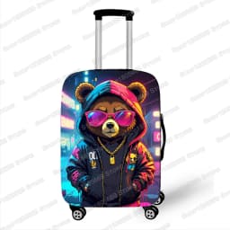 Graffiti Female Bear Doll Luggage Cover for Travel Women Men Travel Accessories Anti-dust Elastic Suitcase Trolley Case Covers