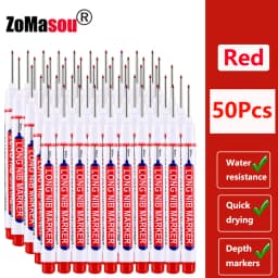 1-90Pcs Waterproof White Long Head Markers Pen 2cm Woodworking Deep Hole Marker Pens Metal Carpenter Black/Red/Blue/Green Ink