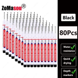 1-90Pcs Waterproof White Long Head Markers Pen 2cm Woodworking Deep Hole Marker Pens Metal Carpenter Black/Red/Blue/Green Ink