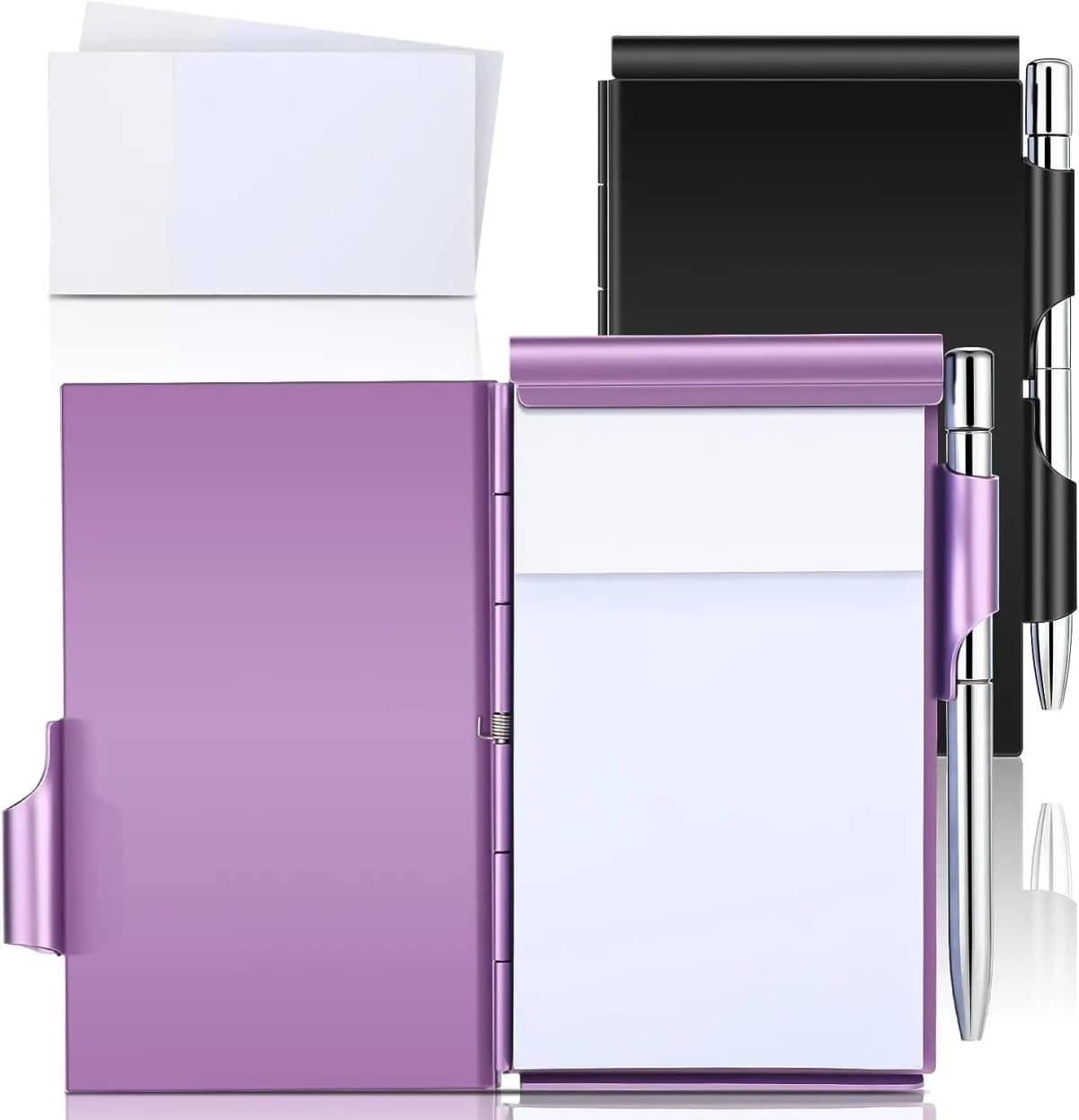 Clamshell Notebook Metal Memo Pads Creative Notebooks Office Notepad Pocket Pen Holder Memorandum Do List Smooth Writing Plan