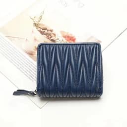 Genuine Lambskin Fold Design Ladies Short Wallet Sheep Leather Women Fashion Trendy Card Holders Coin Purse Wallet Zipper Poucht
