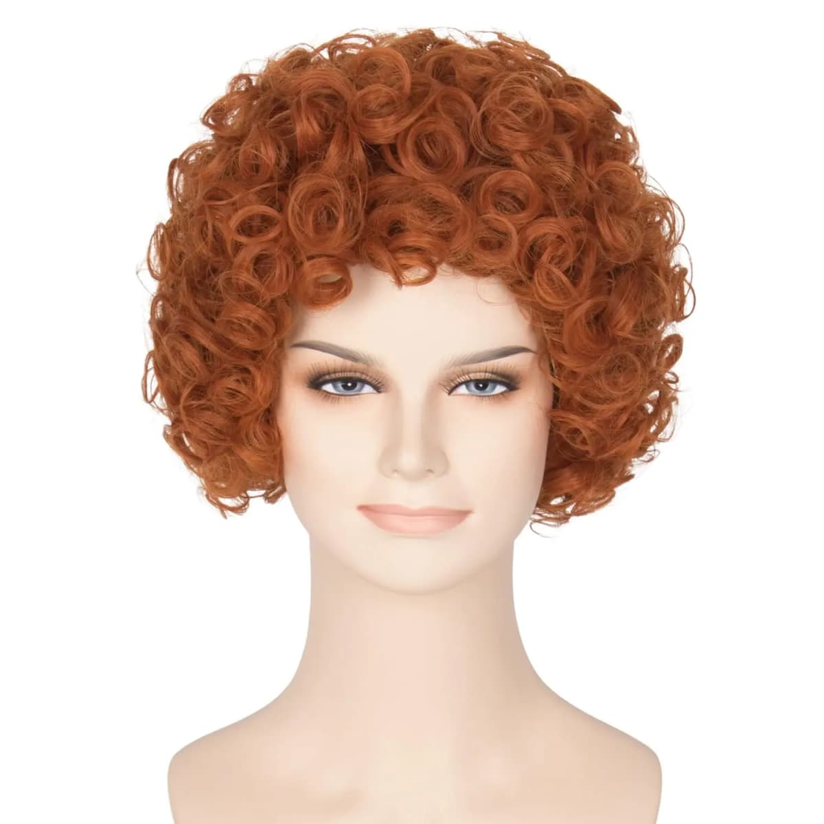 Hair Women Short Curly Red Orange Wig Halloween Cosplay Costume Wig Helen roper Mrs roper Wigs Party Costume