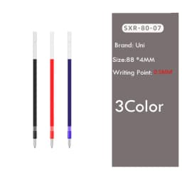 Uni Colored Ballpoint Pen, Jetstream 0.5/0.7mm 3 in 1 Multi Pens, Low Viscosity Ultra-smooth Oil Ink Non-slip Comfort Stationery