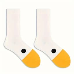 1/6 Pairs Cartoon Women Socks Fashionable And Versatile Cute Design Funny Goose Breathable Soft Comfortable Women Casual Socks