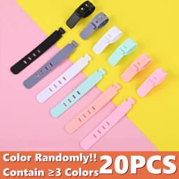20/12/4PCS Cable Ties Cord Organizer Management Silicone Wire Holder Straps Zip Clips Reusable Tie Wraps Keeperwinder Rubber
