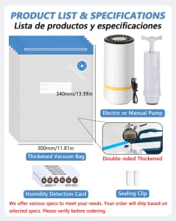 3D Printer Filament Vacuum Bag with USB Rechargeable Electric Air Pump, Vacuum Sealing for PLA ABS PETG Filament Storage
