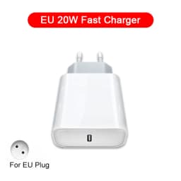 For iphonePD 20W USB Phone Charger Fast Charger for iPhone iPad Samsung OnePlus Wall Quick Charge Adapter TypeC Cable EU/US Plug