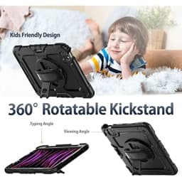 Kickstand Shockproof Case For iPad Pro 11 12.9 13 2024 Cover iPad Air 4 5 10.9 10th 11th A16 2025+Screen Protector+Shoulder Belt