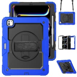 Kickstand Shockproof Case For iPad Pro 11 12.9 13 2024 Cover iPad Air 4 5 10.9 10th 11th A16 2025+Screen Protector+Shoulder Belt