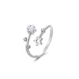 925 Sterling Silver Star Crytal Ring for Women Girl Personality Simple Adjustable Exquisite Jewelry Dropshippipng Gift
