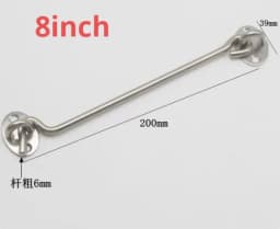 3/4/6/8/10/12 Inch Crescent Window Lock with Safety Switch Cabin Hook Door Latch Lock Catch Holder with Install Screws