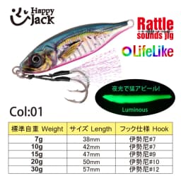 Happyjack Metal Jig 7g 10g 15g 20g 30g 3D Print Laser Slow Jig Trout Sea Fishing Bait Micro Jig Sea Fishing Bait Jigging Lure Me