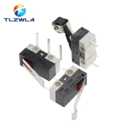 10PCS Micro Limit Switch Momentary Push Button Switch 1A 125V AC Mouse Switch 3Pins Long Handle Roller Lever Arm SPDT 12X6X6MM