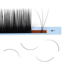 AGUUD 16 Rows Long 16-20mm Eyelashes Extensions Individual Matte Black Cashmere Silk Eyelashes Faux Mink Russian Volume Lashes