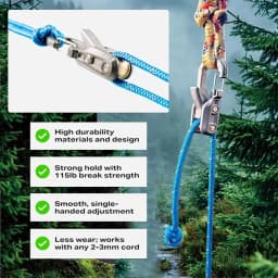 Rope Tightening Tool & Tensioner,Heavy-Duty Retractable Tie Down Rope for Camping, Tarp, Hammock,Boating & Outdoor Gear Securing