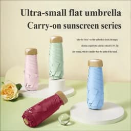 Low Price Promotion Mini Sun Umbrella Pocket Rain Umbrella Vinyl Folding UV Ultraviolet Protection Sun Shade Pocket Parasol