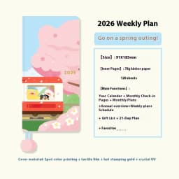 Kinbor 2026 Weekly Planner Pocket Size Notebook Week Plan Notepad Schedule Planning Book Punch Efficiency Manual Daily Writing
