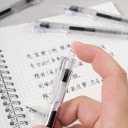 5 Pens 50 Refills Gel Ink Pen Set 0.5mm Black Ink Retractable Transparent Design Soft Grip Smooth Writing Office School Supplies