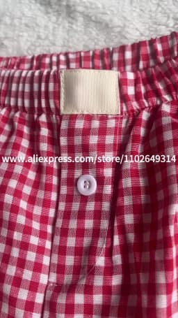 Gingham Boxer Shorts for Women Teen-girls Cute Red Gingham Check Pajamas Shorts Sleep Lounge Shorts Summer Outfit