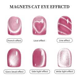 1Pcs 3-In-1 Heart Shape Cat Eye Nail Art Magnet Double Line Moon Snake French Magnet Pen for Magnetic Gel Polish Manicure Tools