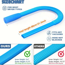 1Pc Drying machine exhaust cleaner hose - flexible yarn with elastic connector for cleaning vacuum hose accessories