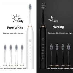 Electric Ultrasonic Toothbrush Six Speed Mode Home Soft Hair USB Charging Waterproof Adult Tooth Cleaner Automatic Couple Set-