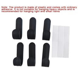 6Pcs J-Shaped Hook No-Drill Adhesive Hook Household Traceless Door-Back Adhesive Hook Key Hook