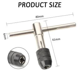 T-Handle Wrench M3 M4 M5 M6 M8 Hand Tap Reamer Thread Tapping Tool Set Adjustable Machine Screw Thread Tapping Drill Bit