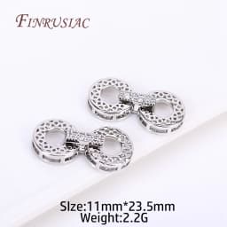 18K Gold Plated Inlaid Zircon Luxury Fastener Connector Clasps,End Beads Fastener Lock Accessories,DIY Jewellery Making Supplies