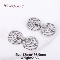 18K Gold Plated Inlaid Zircon Luxury Fastener Connector Clasps,End Beads Fastener Lock Accessories,DIY Jewellery Making Supplies