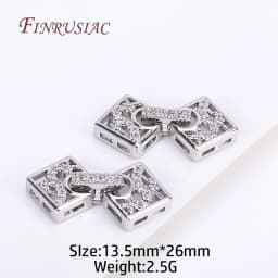 18K Gold Plated Inlaid Zircon Luxury Fastener Connector Clasps,End Beads Fastener Lock Accessories,DIY Jewellery Making Supplies