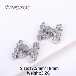 18K Gold Plated Inlaid Zircon Luxury Fastener Connector Clasps,End Beads Fastener Lock Accessories,DIY Jewellery Making Supplies