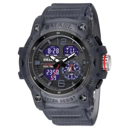SMAEL Sport Watch Military Wristwatch for Men Alarm Stopwatch LED Digital Back Light Dual Time Display Waterproof Watch Men 8007